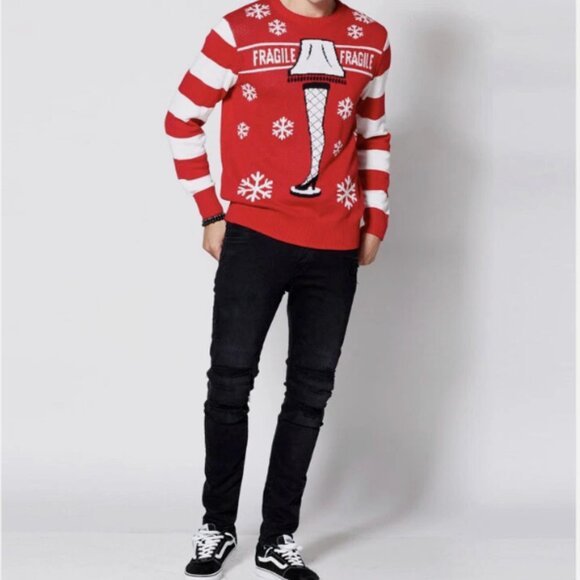 A Christmas Story Leg Lamp Ugly Christmas Sweater Mens Size Medium - Picture 2 of 10